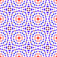 Seamless abstract pattern background with a variety of colored circles.