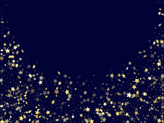 Gold gradient star dust sparkle vector background.