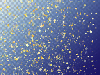 Star shining gold gradient sparkles on transparent background.