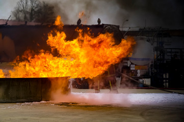 Catastrophe accident gasoline fire industry collecting tank