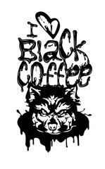 Wolf Black Coffee Lettering Logo