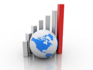 3d rendering Stock market online business concept. business Graph 