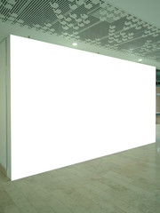 Mock up. Billboard banner, store showcase window inside the shopping mall