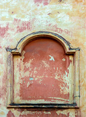 The texture of the shop window is on the street. Advertising background. banner