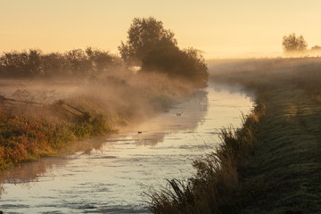 misty morning on river witham lincolnshire