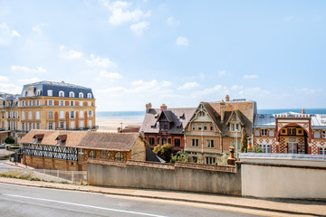 Street view in Trouville, famous french town in Normandy