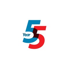 55 Year Anniversary Vector Template Design Illustration