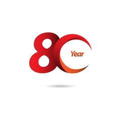 80 Year Anniversary Vector Template Design Illustration