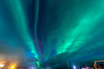 Obraz na płótnie Canvas The polar lights in Norway .Vikran,Tromso