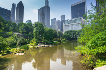 Fototapeta na wymiar The Pond at Central Park, New York City