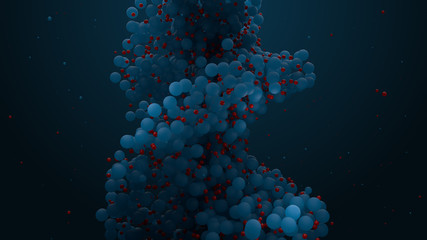 3d render background with abstract organic structure. Molecule made of spheres with random scale.....