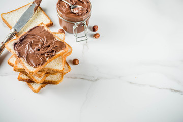 Chocolate spread sandwiches