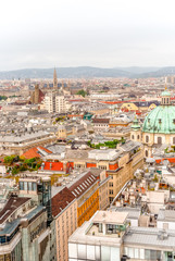 Fototapeta na wymiar Vienna city panorama view from St. Stephan's cathedral Austria