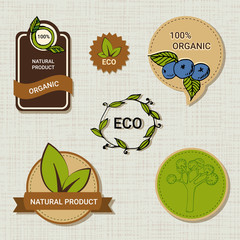 Set of organic labels