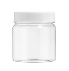 Plastic jar (with clipping path) isolated on white background