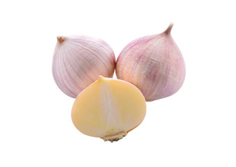 Garlic isolated on white background.