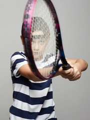 Little Boy with Tennis Racket