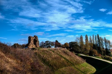 Fototapeta na wymiar Ruin of Sandal Castle in Wakefield. Great Britain.