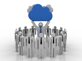 3d illustration cloud Business Network 