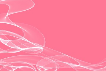 Abstract  white wave strokes and motion  lines on pink background.