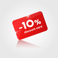 red glossy Discount card 