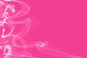 Fototapeta na wymiar Abstract white wave strokes and motion lines on pink background.