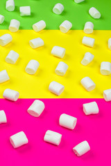minimal sweet marshmallow on color background