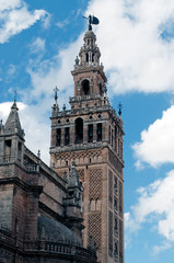 Fototapeta na wymiar Giralda Tower located in the spanish city of Seville