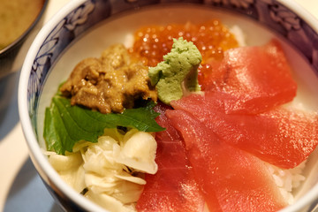 Japanese delicious sea urchin meal