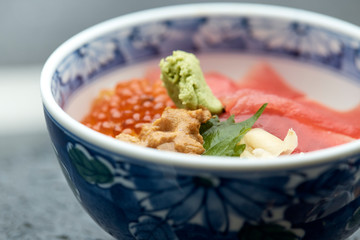 Japanese delicious sea urchin meal