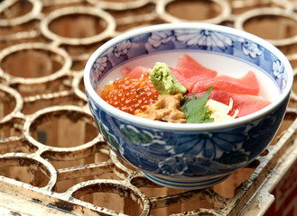Japanese delicious sea urchin meal