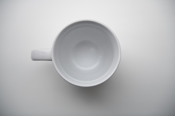 White porcelain or ceramic mug