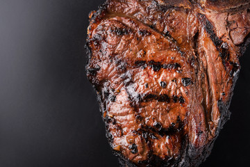 Closeup of grilled t-bone steak