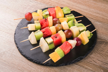 Fresh summer fruit kebab