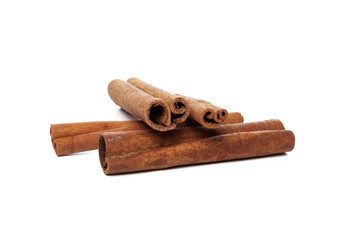Cinnamon sticks isolated on white background