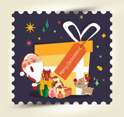 Santa Claus,a gift box merry christmas and happy new year,happy greeting card,merry christmas,vector,elements,greeting card,Stamp,coupon