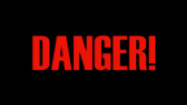 4k Alert Background With Twitch Effect/
Animation of a grunge burning textured red warning seal stamp, with various vintage distorted twitch effects