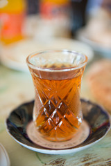 glass of hot Turkish tea