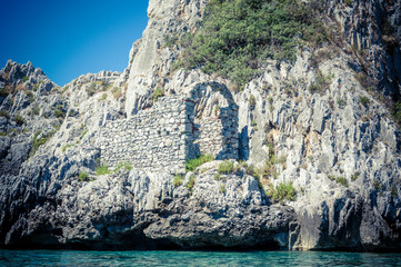Seacoast of Palinuro with its wonderful crystal clear water sea and caves