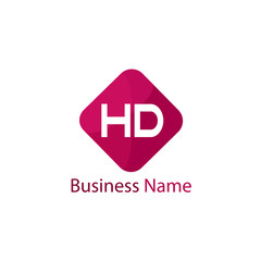 Initial HD Letter Logo Design