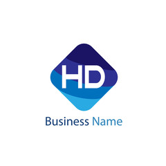 Initial HD Letter Logo Design