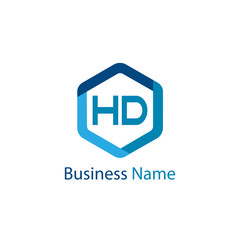 Initial HD Letter Logo Design