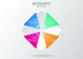 Business infographic template with rectangular shape options