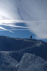 Fotobehang man on top of alps mountain © Zuzana Mrázová