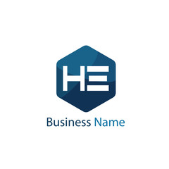 Initial HE Letter Logo Design