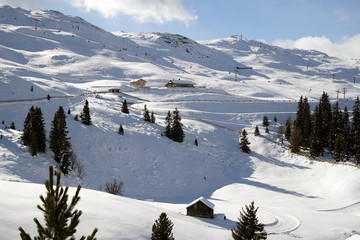 Winteraufnahmen im Skigebiet Ratschings-Jaufen in Nord-Italien