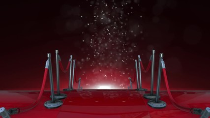 Magic Red Carpet in the background 3D illustration