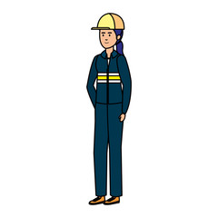 female mechanic worker with helmet