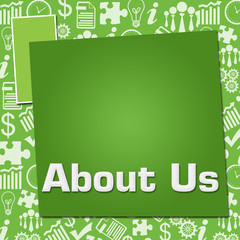 About Us Business Symbols Texture Green Squares 