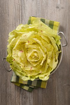 Radicchio di Castelfranco in a colander